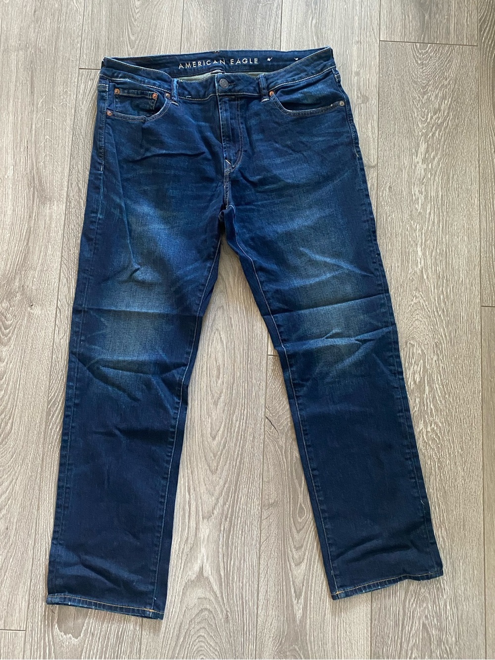 American Eagle Outfitters Men's Dark Blue Straight Jeans